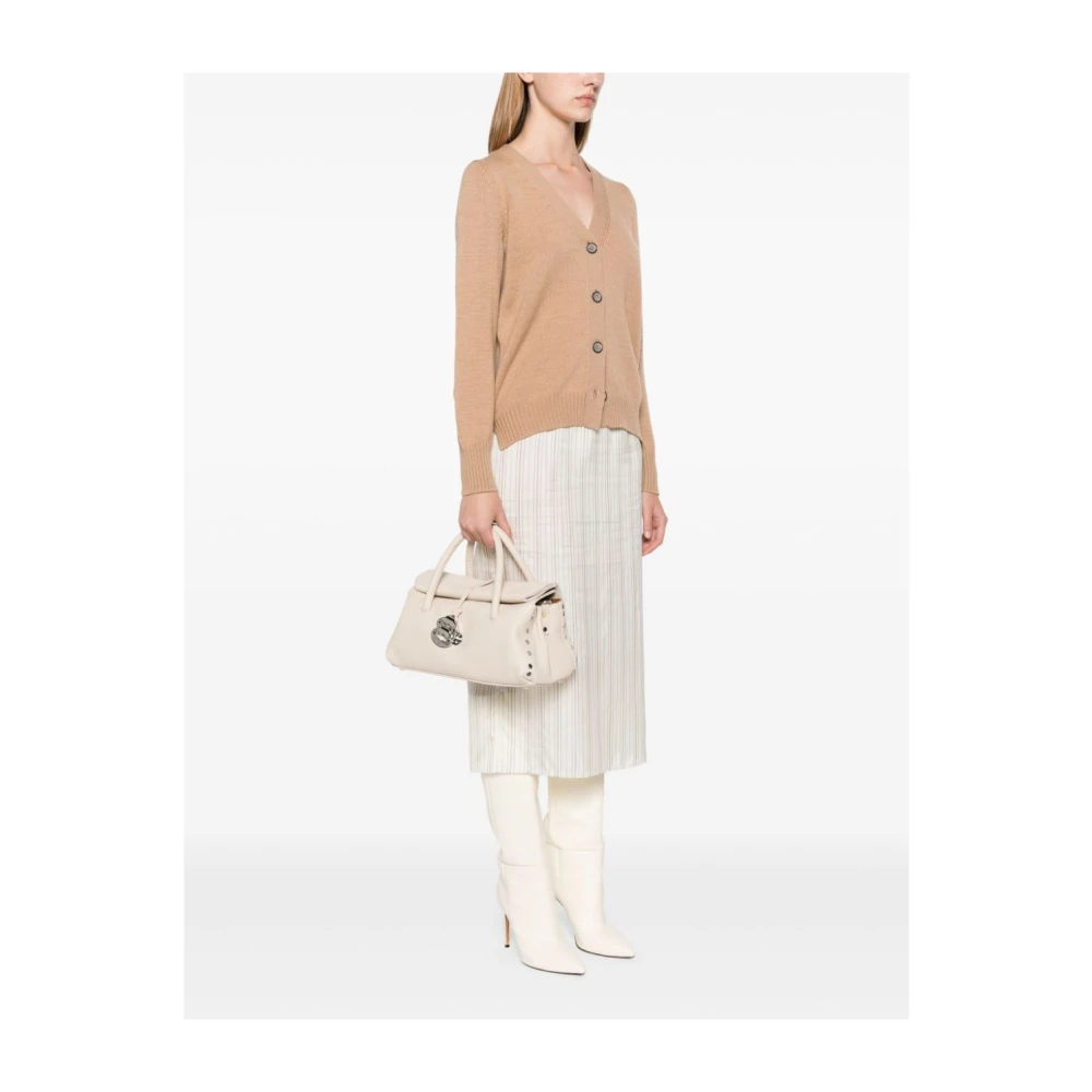 Zanellato Witte Leren Stud Tas White Dames