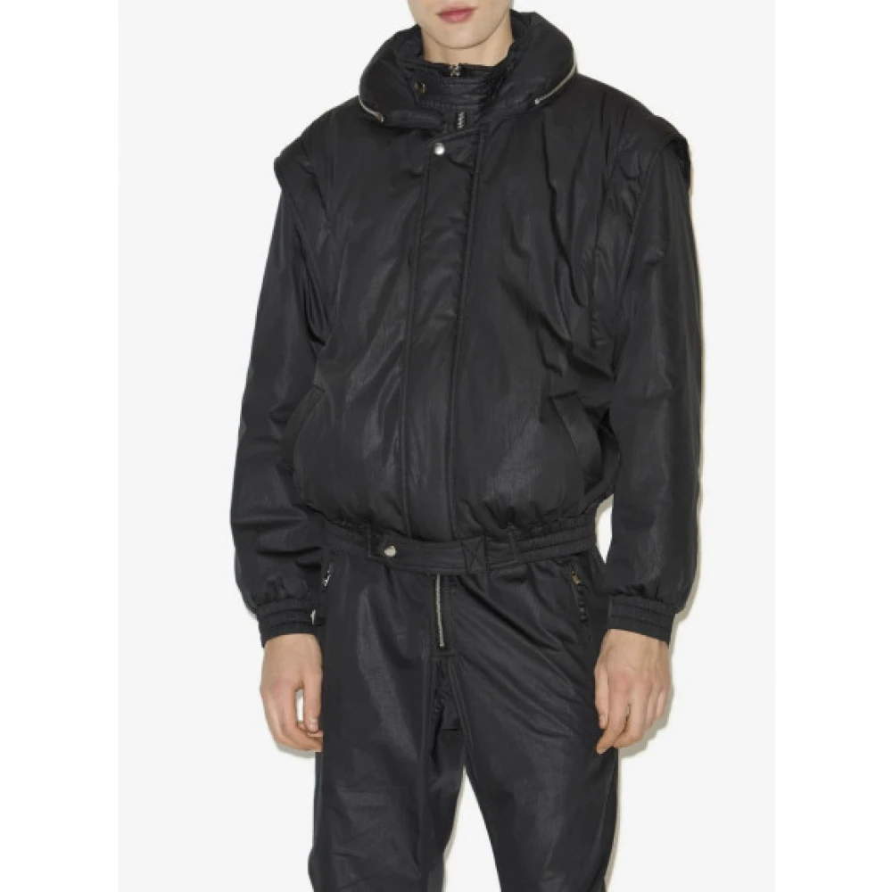 Isabel marant Katoenen blend jack met afneembare mouwen Black Heren