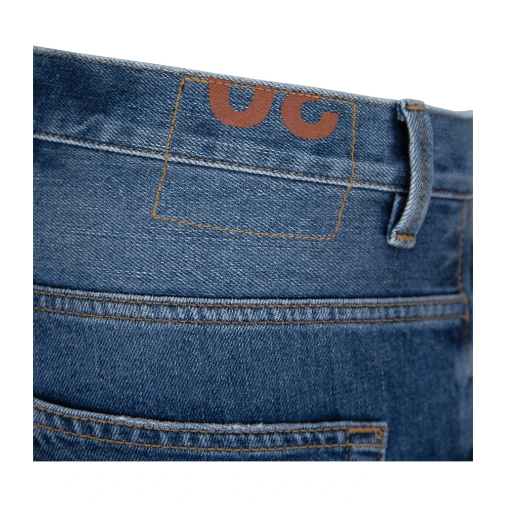 Dondup Heren Katoenen Broek met Knopen Blue Heren