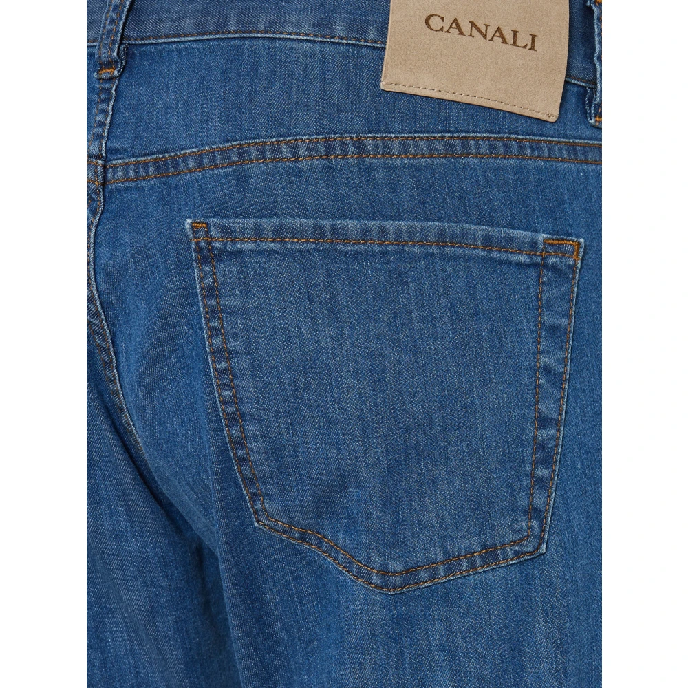 Canali Slim-Fit Denim Jeans Blue Heren