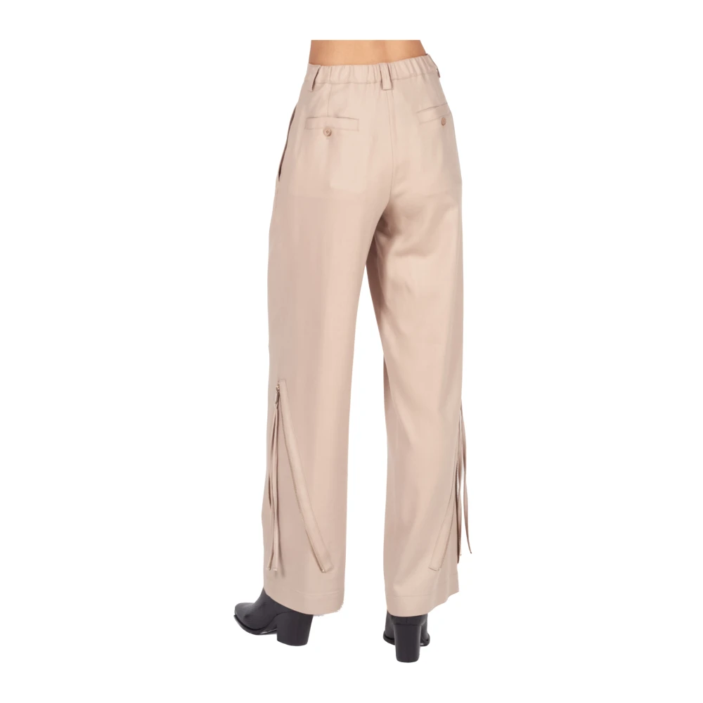 Semicouture Beige Athenais Ritszoom Broek Beige Dames