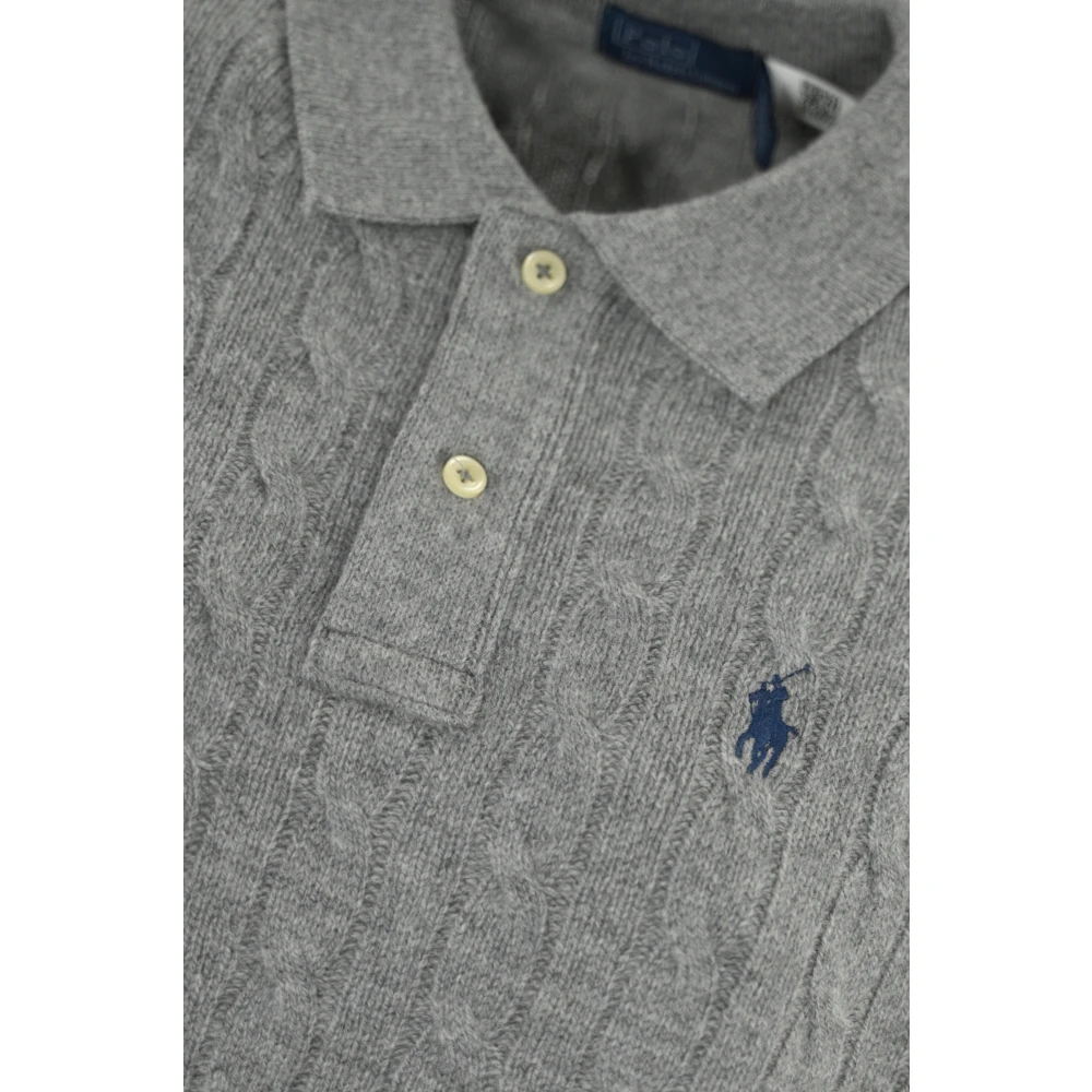 Polo Ralph Lauren Grijze Gebreide Wol Kasjmier Lange Mouw Gray Dames