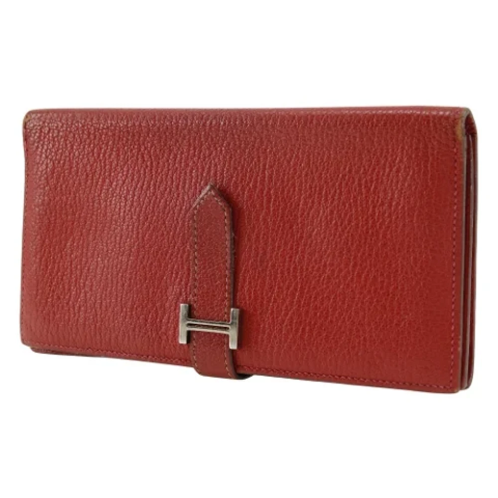 Hermès Vintage Pre-owned Fabric wallets Red Dames