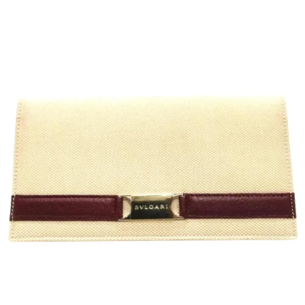 Bvlgari Vintage Pre-owned Canvas wallets Beige Dames