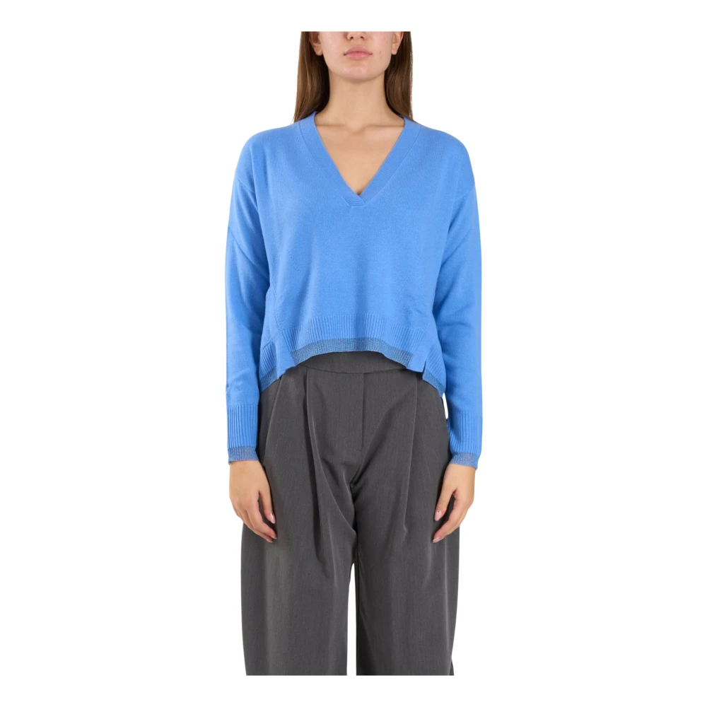 pinko Kasjmiermix V-hals trui model Blue Dames
