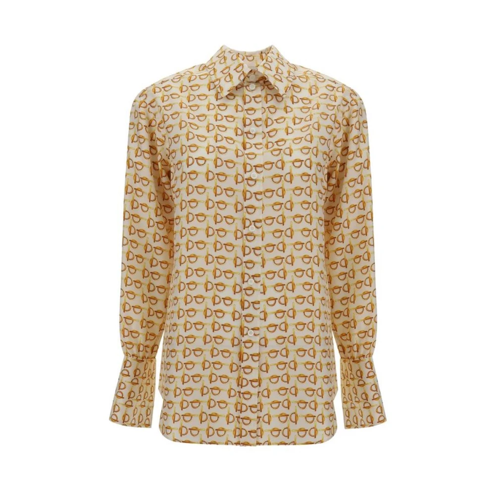 Burberry Zijden Overhemd met Geometrische Print Multicolor Dames