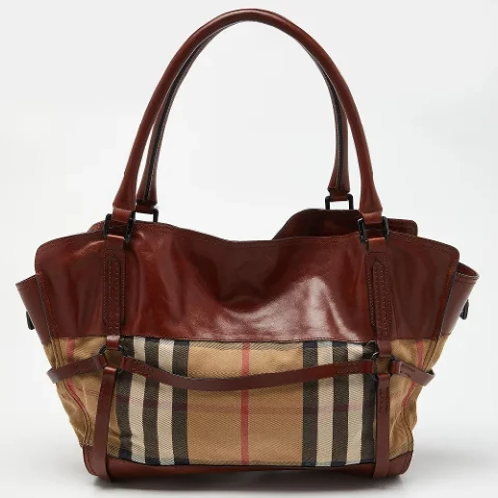 Burberry Vintage Pre-owned Canvas shoulder-bags Brown Dames