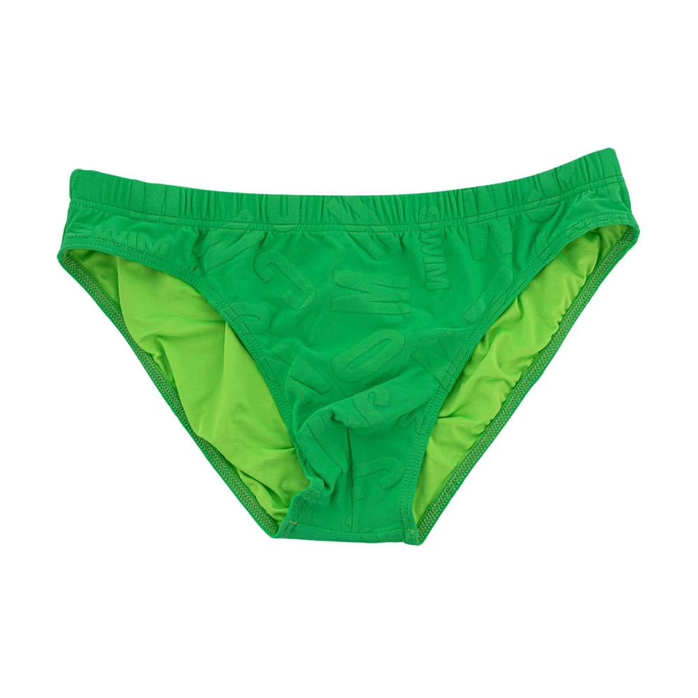 Moschino Men's Green Swimwear Logato - Beachwear - M - Swimwear