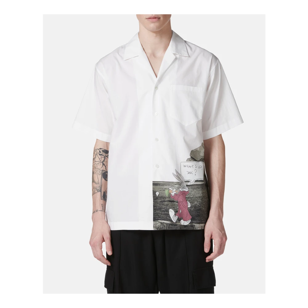 Iceberg Regular fit korte mouwen bowling shirt White Heren