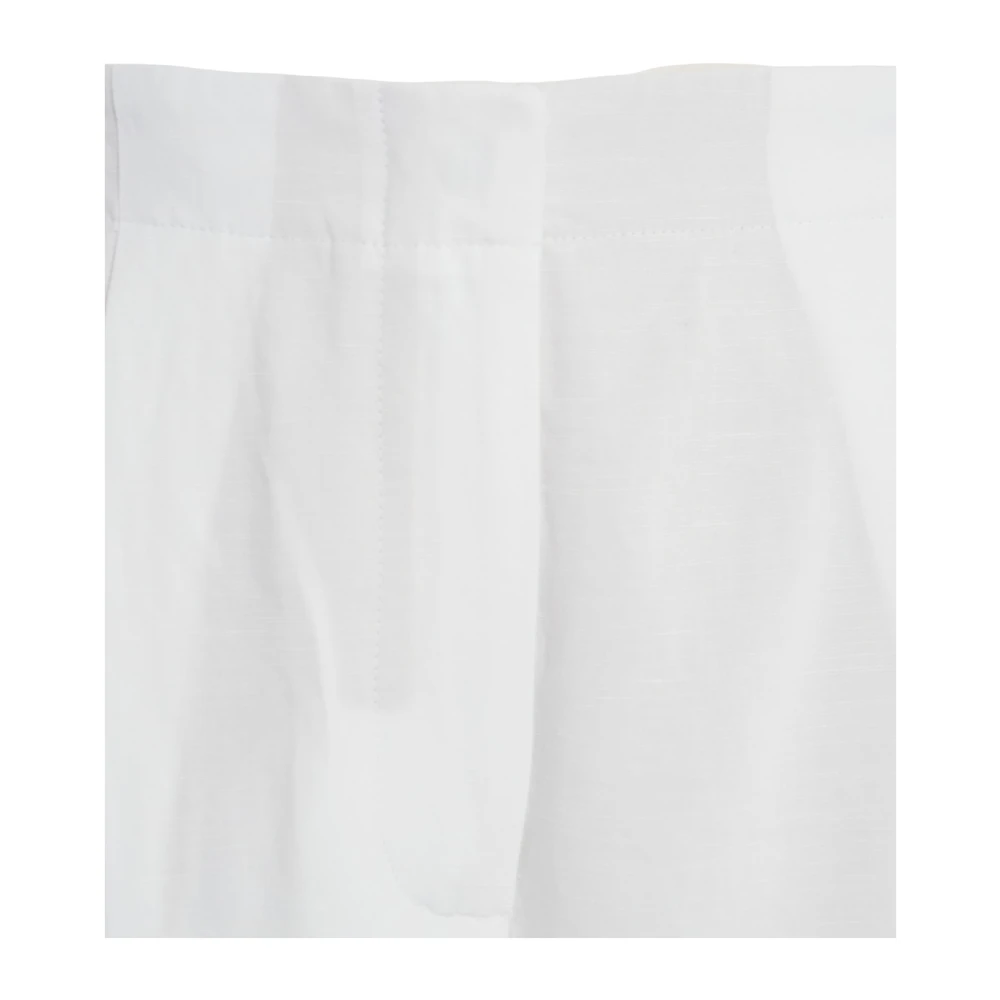 8pm Witte Linnen Wijde Broek White Dames