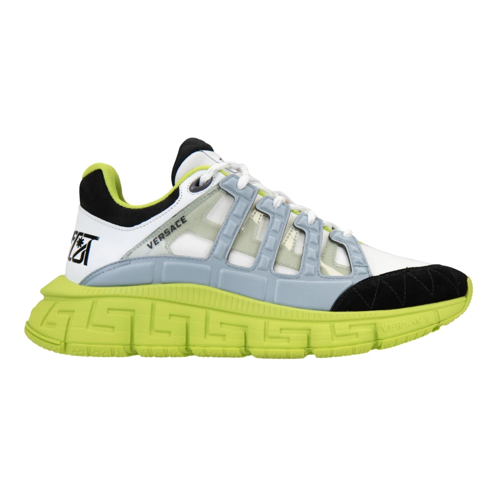 Versace Men's Multicolor Sneakers, 11 Uk, Lace-Up Trainers Stylish Design