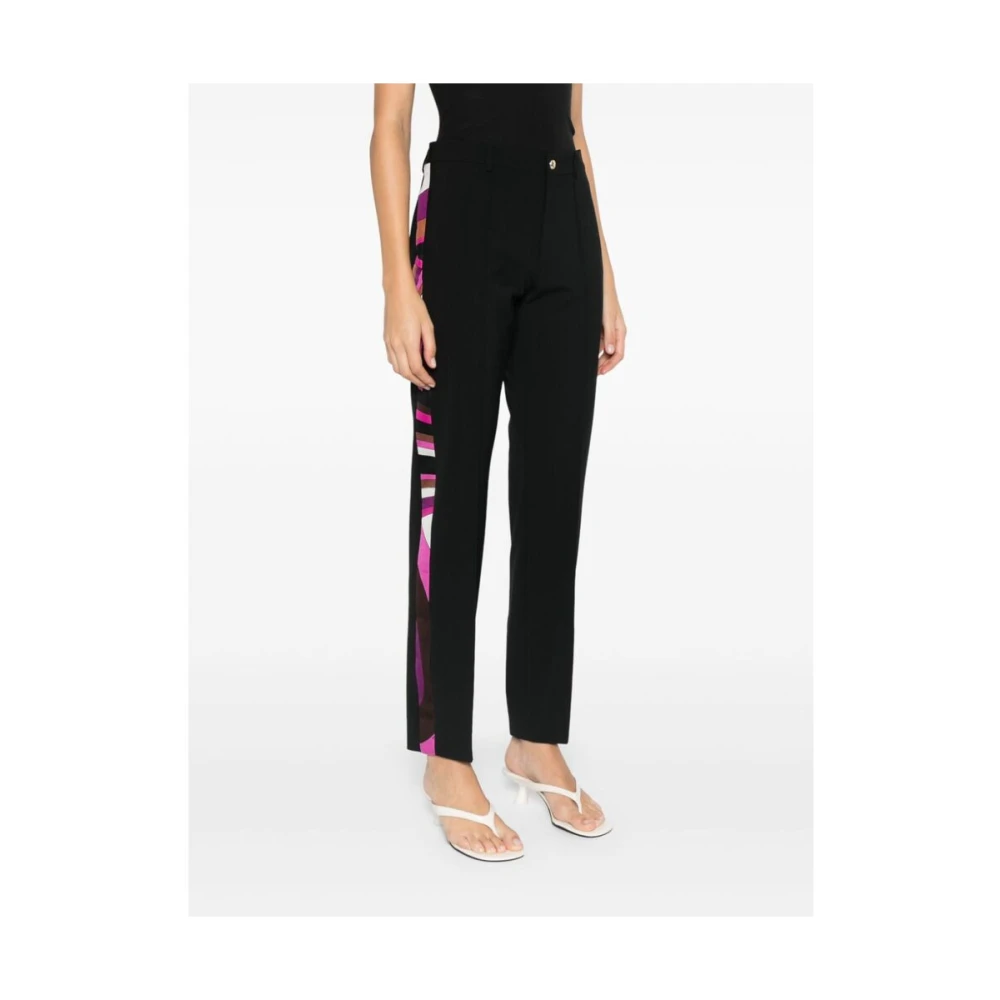 EMILIO PUCCI Multikleur Wolmix Slim Fit Broek Black Dames
