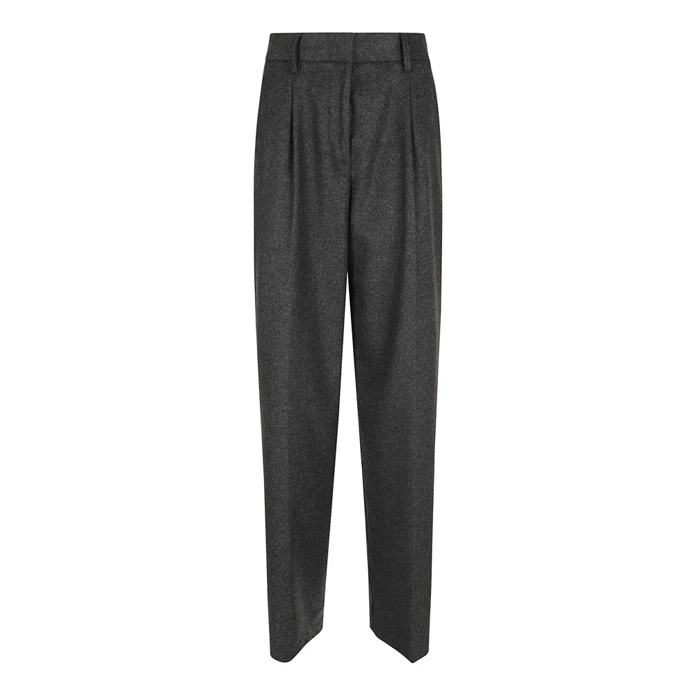 Forte Grijze Wollen Broek Gray Dames