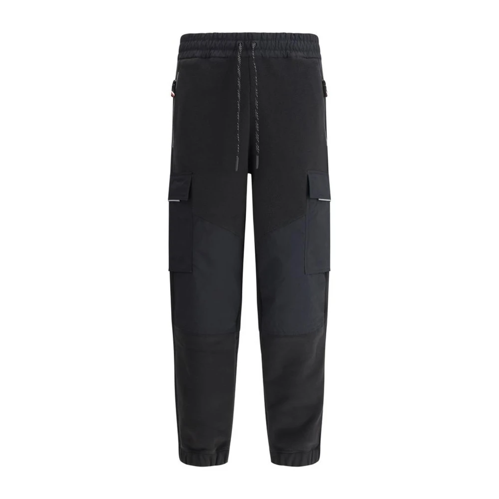 Moncler Fleece Jogger Sweatpants met Cargo Zakken Black Heren