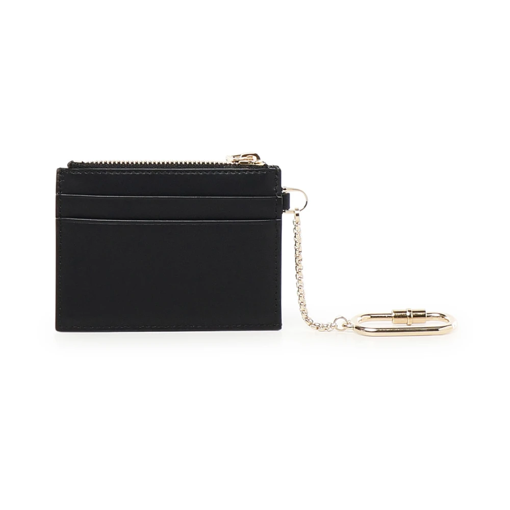 Salvatore Ferragamo Zwarte portemonnee met vakjes en rits Black Dames