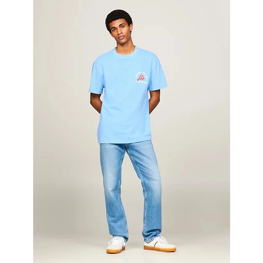 Tommy Jeans Grafische Print Unisex T-Shirt Blue Heren