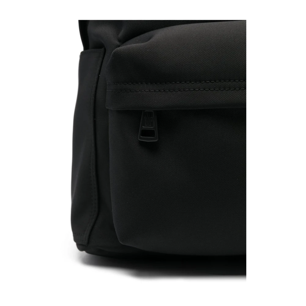 Moncler Zwarte Stijlvolle Rugzak met Verborgen Sluiting Black Heren
