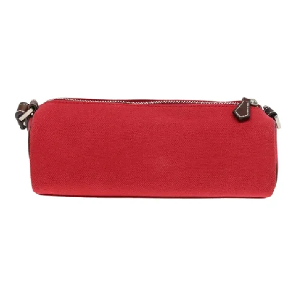 Burberry Vintage Pre-owned Canvas shoulder-bags Red Dames