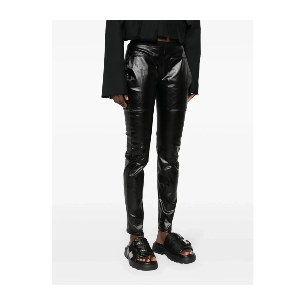 Rick Owens Zwarte broek met elastische tailleband Black Dames