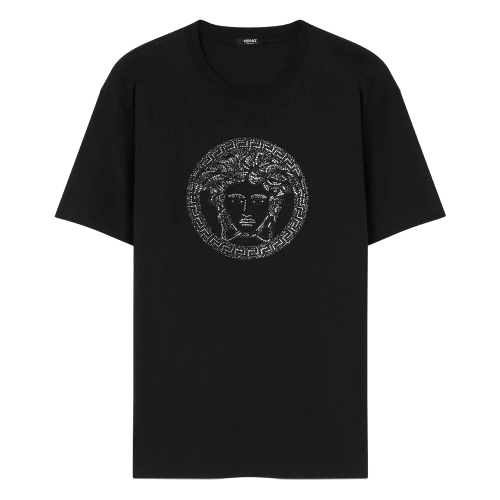 Versace Medusa Grafisch T-shirt Zwart Black Dames