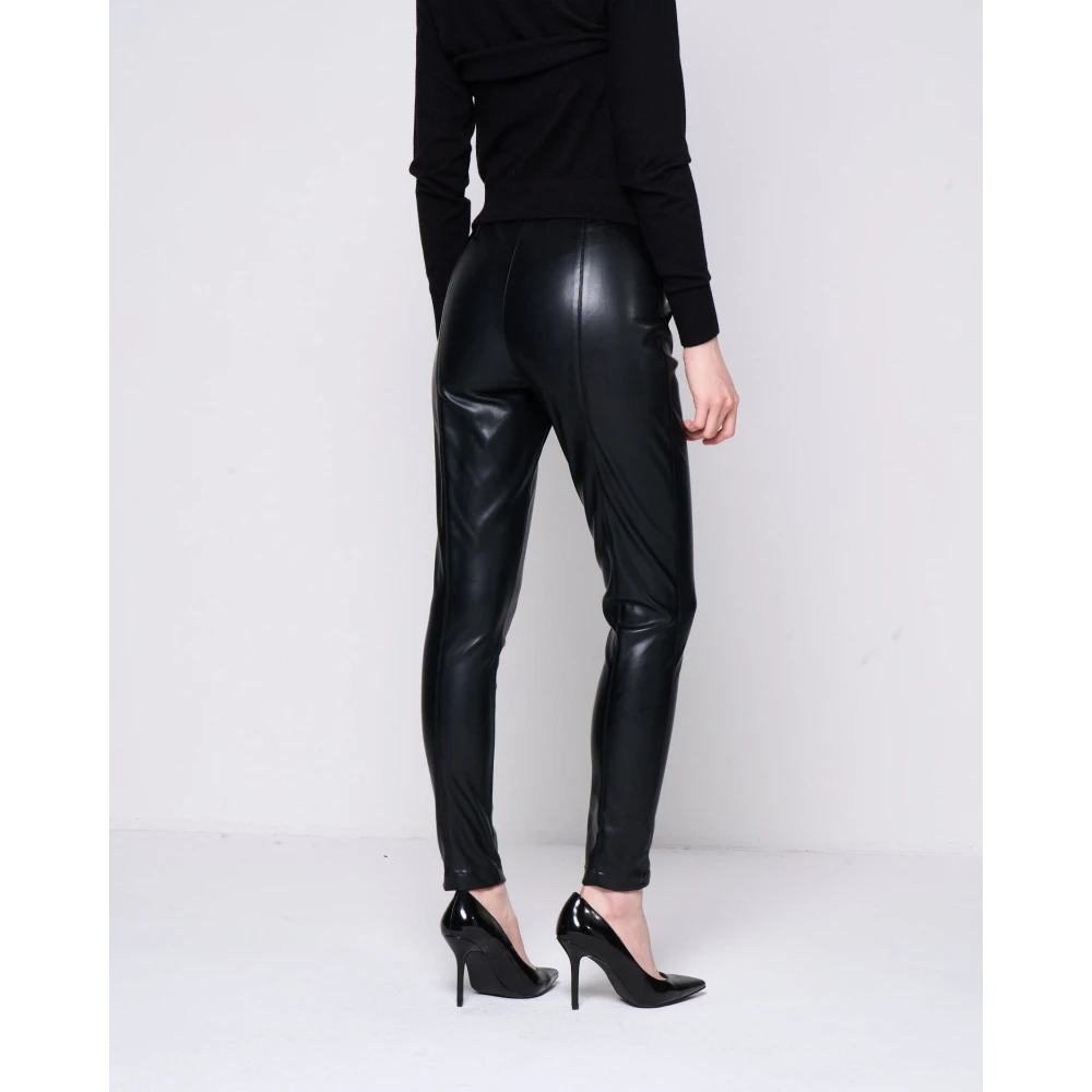 Silvian Heach Ecopelle Elastische Taille Leggings Black Dames