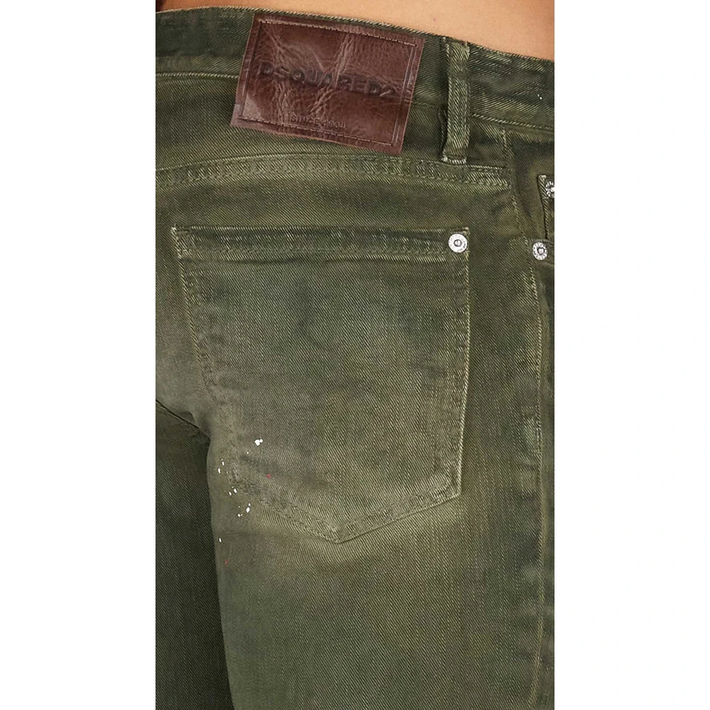 Dsquared2 Skater Jeans met verfspatten Green Heren