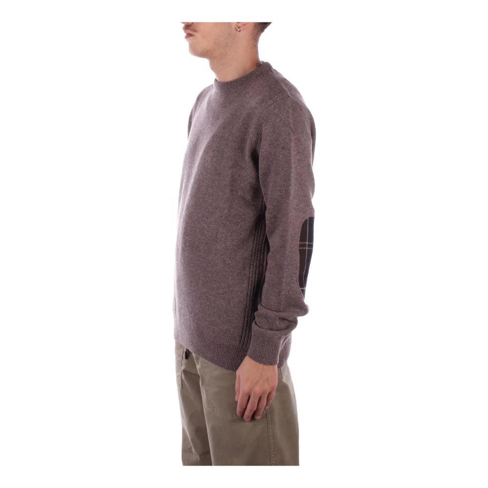 Barbour Beige Trui met Elleboogstukken Purple Heren