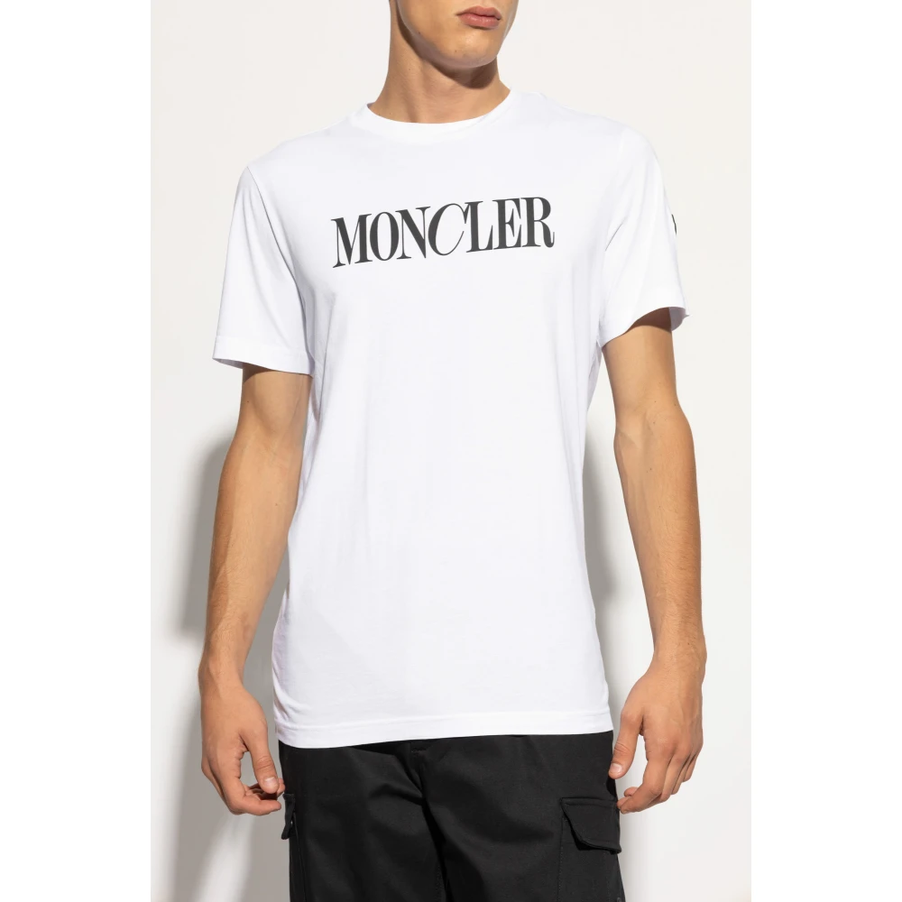 Moncler T-shirt met logo White Heren
