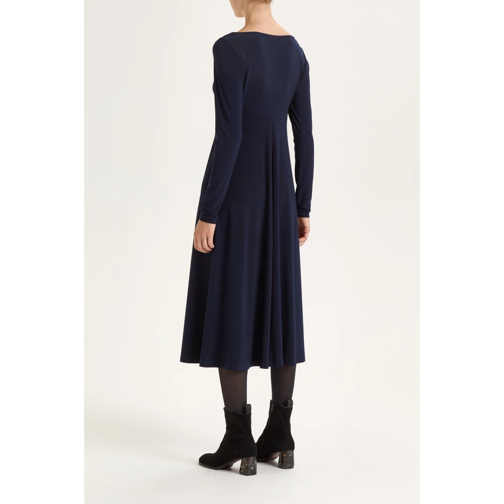 Maliparmi Feminine Midi Jersey Jurk Blue Dames