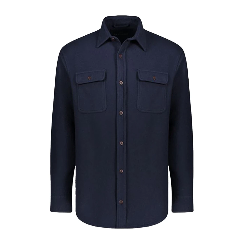 PAUL & SHARK Wollen overshirt met Moon Badge Blue Heren