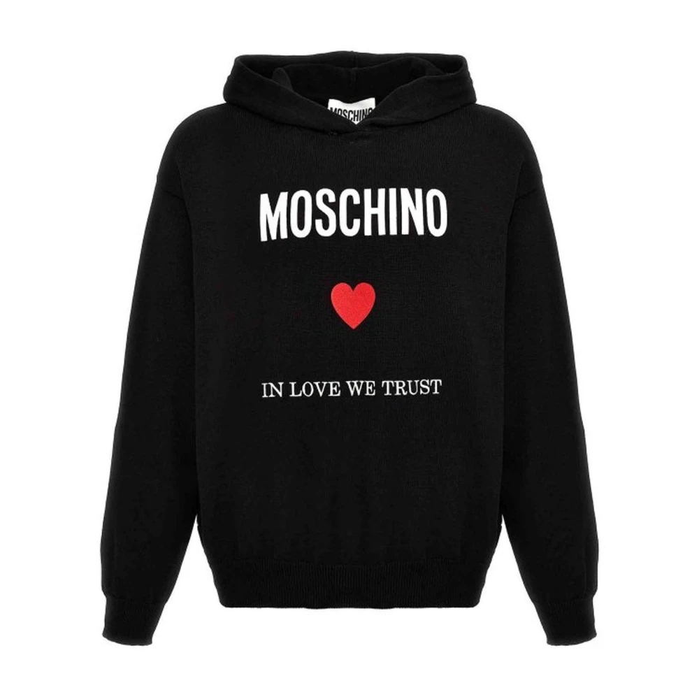 Moschino Men's Black Hooded Sweatshirt Aw24 - Hoodies - L - Sweatshirts & Hoodies