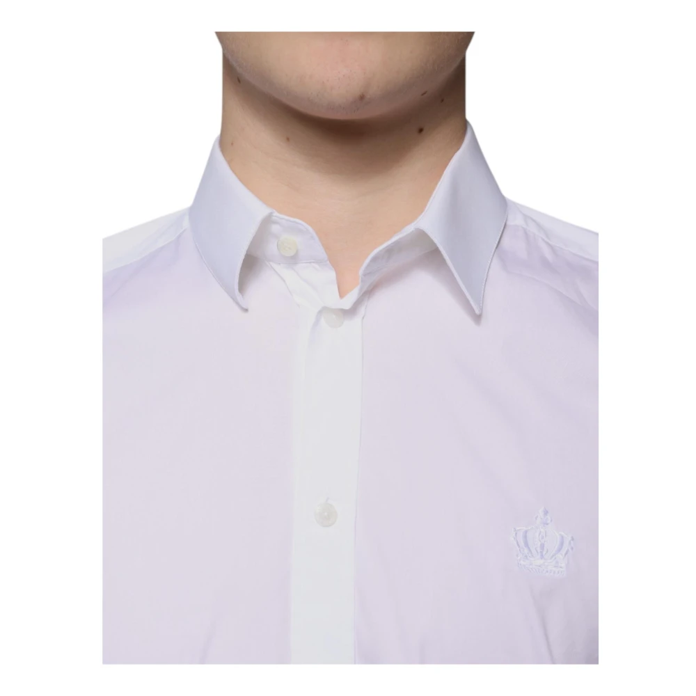 Dolce & Gabbana Slim Fit Overhemd Klassieke Kraag White Heren