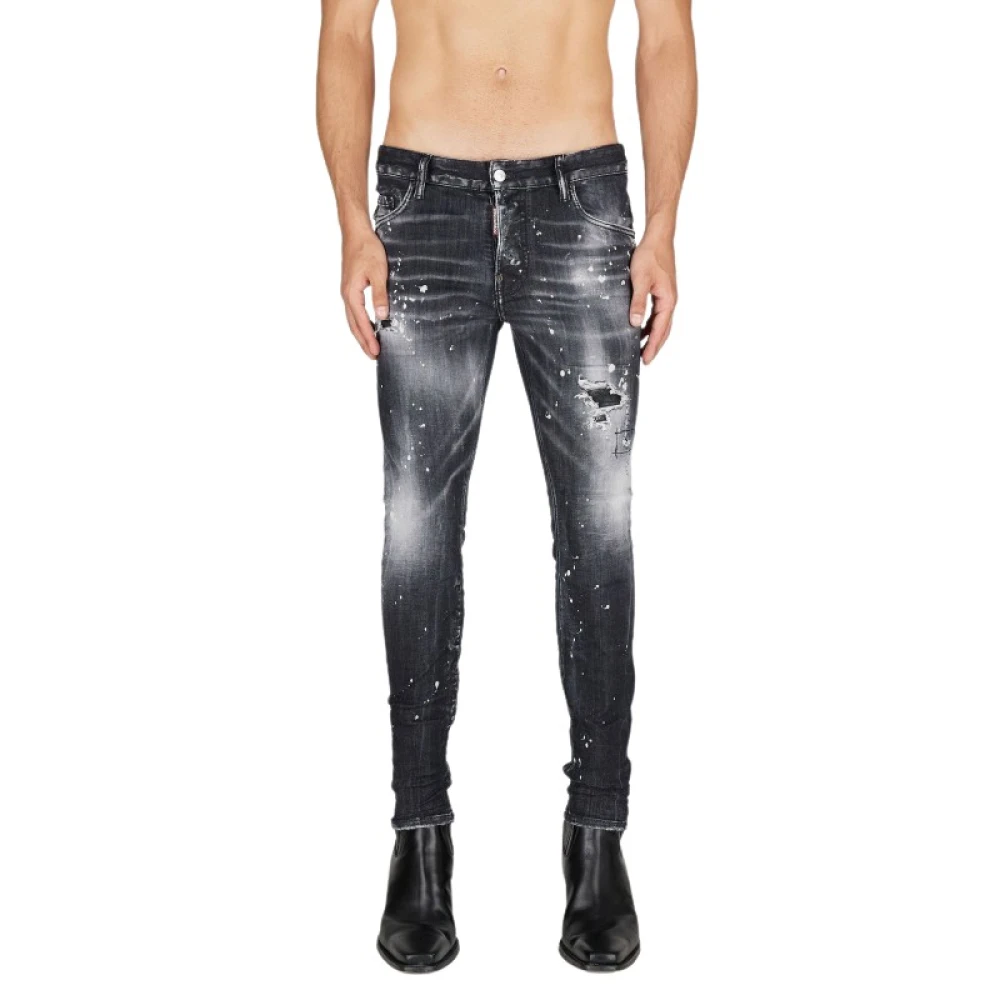 Dsquared2 Svart Ripped Skinny Jeans Black, Herr