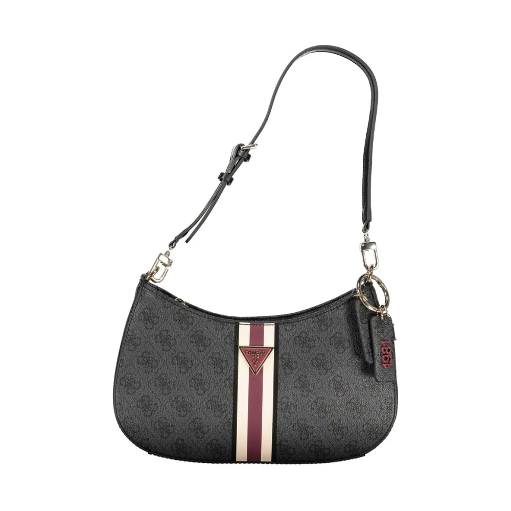 Guess Zwarte polyethyleen schoudertas met verstelbare band Black Dames