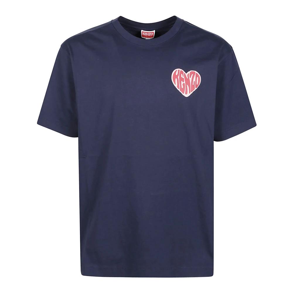 Kenzo Oversize Hearts T-Shirt Blue Heren