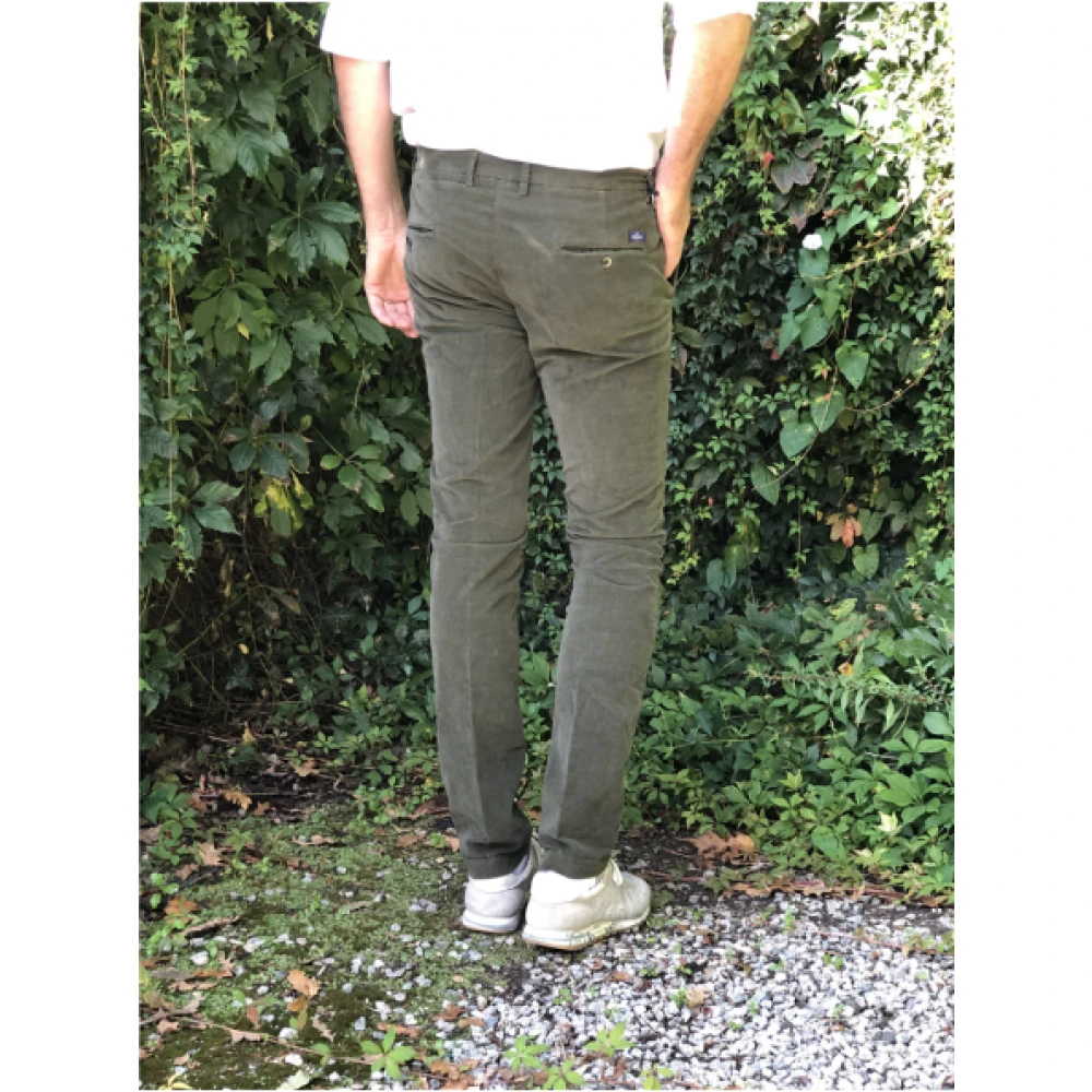 Mason's Slim Fit Corduroy Chino Broek Green Heren