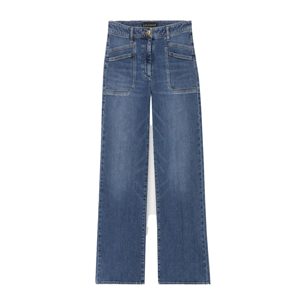 LUISA CERANO Vintage Denim Flared Broek Blue Dames