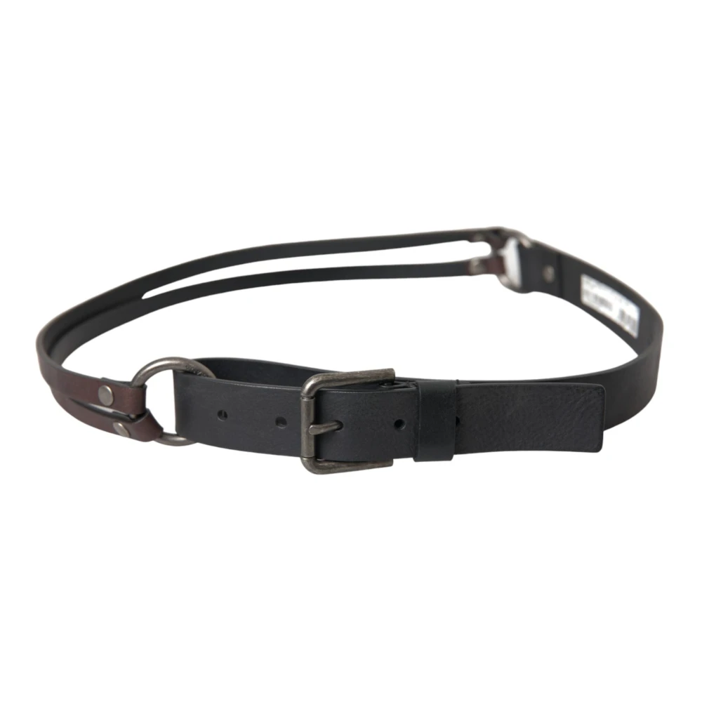 Dolce & Gabbana Zwart Bruin Lederen Zilveren Riem Black Heren