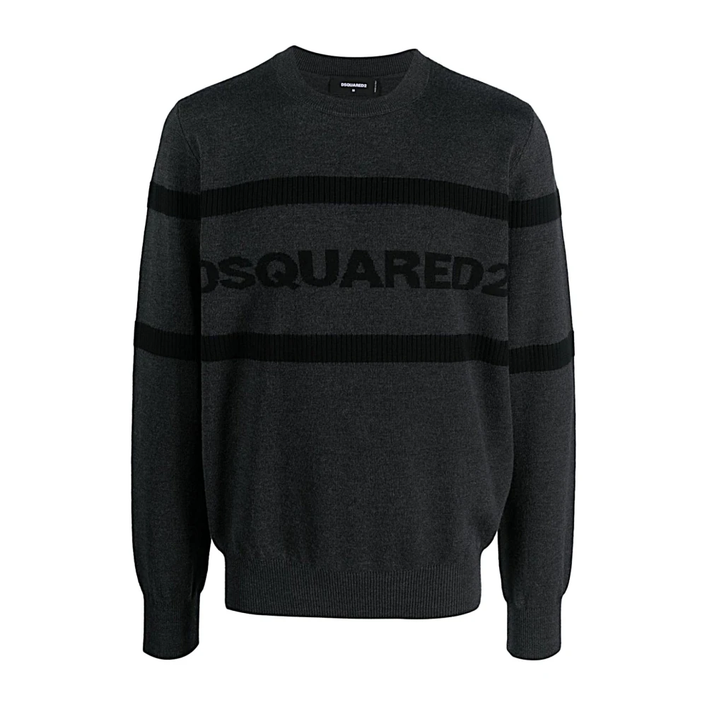 Dsquared2 Men's Gray Round-Neck Knitwear - Round-Neck Knitwear - L - Knitwear