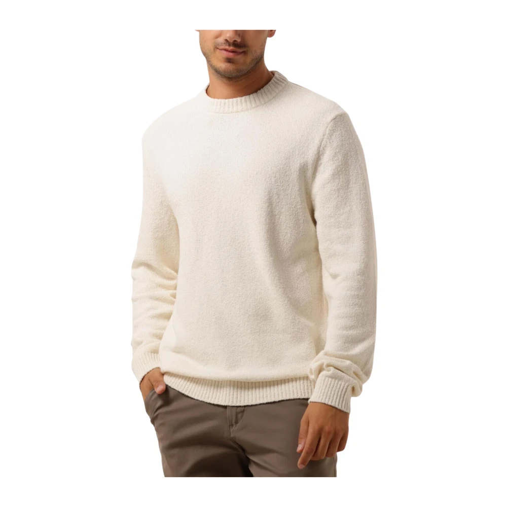 Selected Homme Beige Gebreide Crew Neck Trui Beige Heren