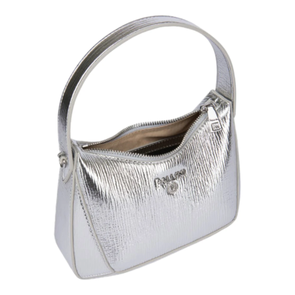 Pollini Zilveren Mini Tas met Kettingriem Gray Dames