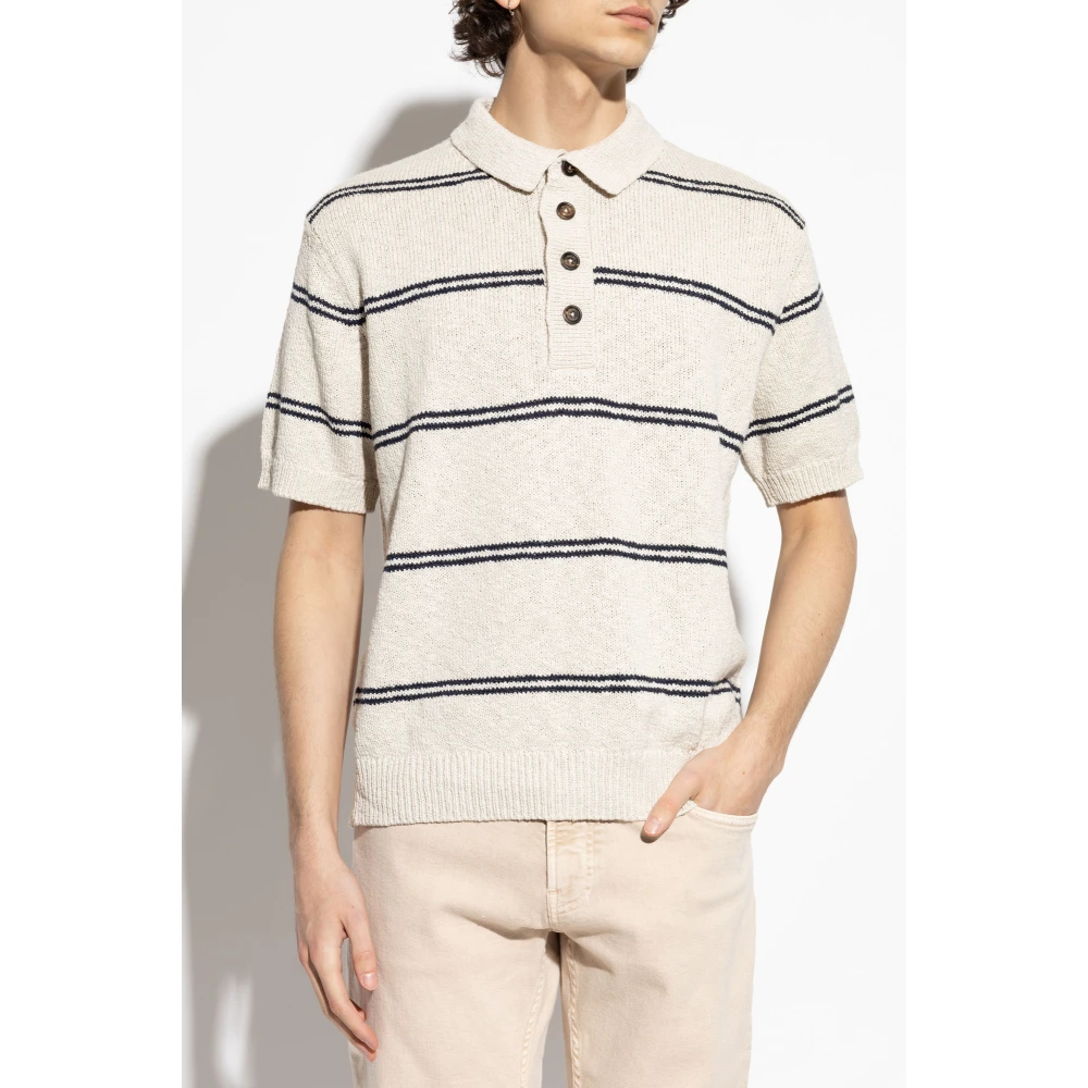 Eleventy Polo met gestreept patroon Beige Heren