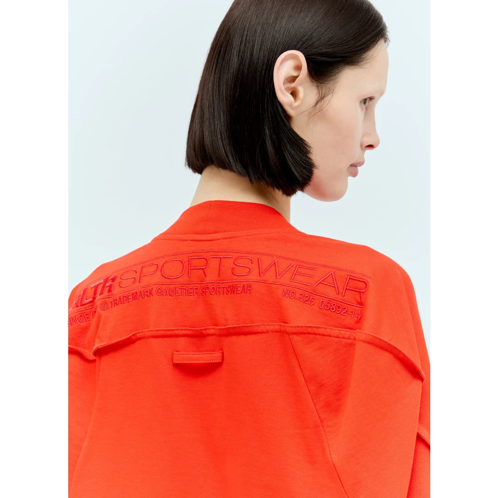 Jean Paul Gaultier Logo Borduurwerk Oversized T-shirt Red Dames