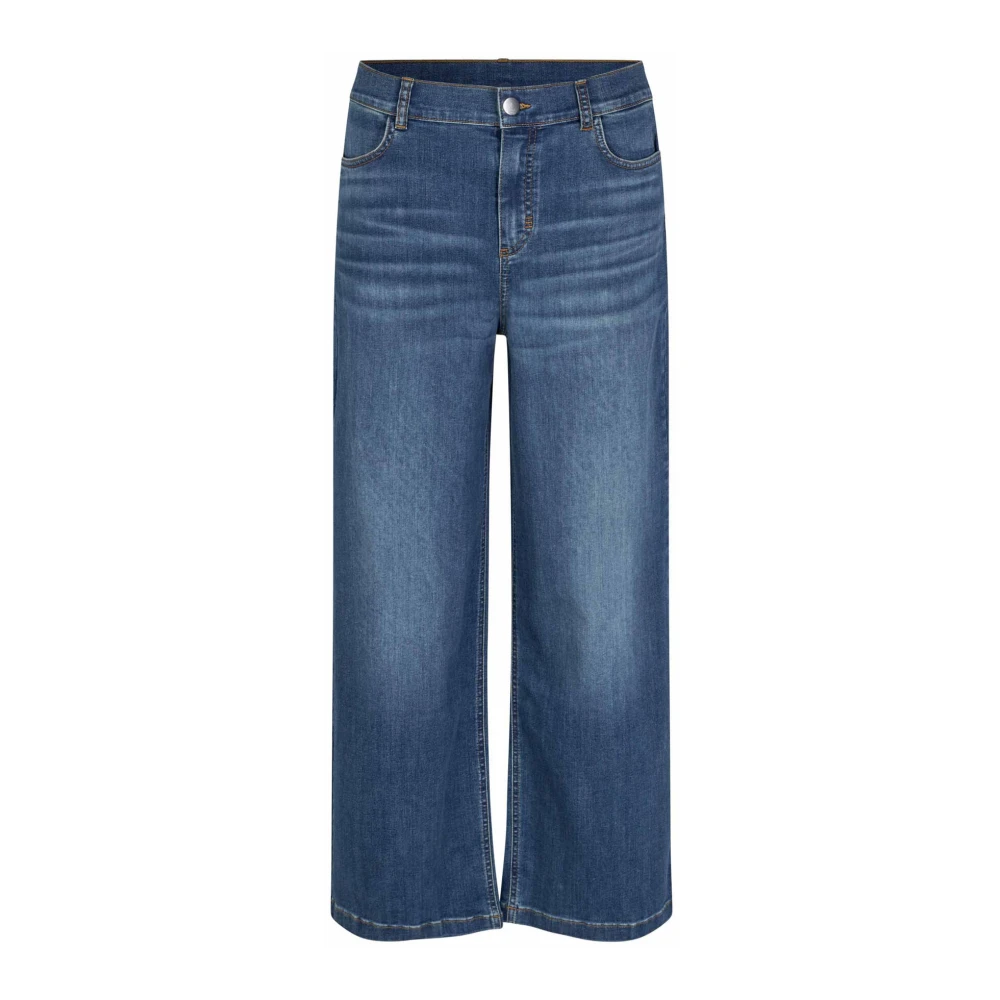 Masai Women's Blue Straight Fit Jeans, 2XL, Basic Denim Wide Leg Jeans