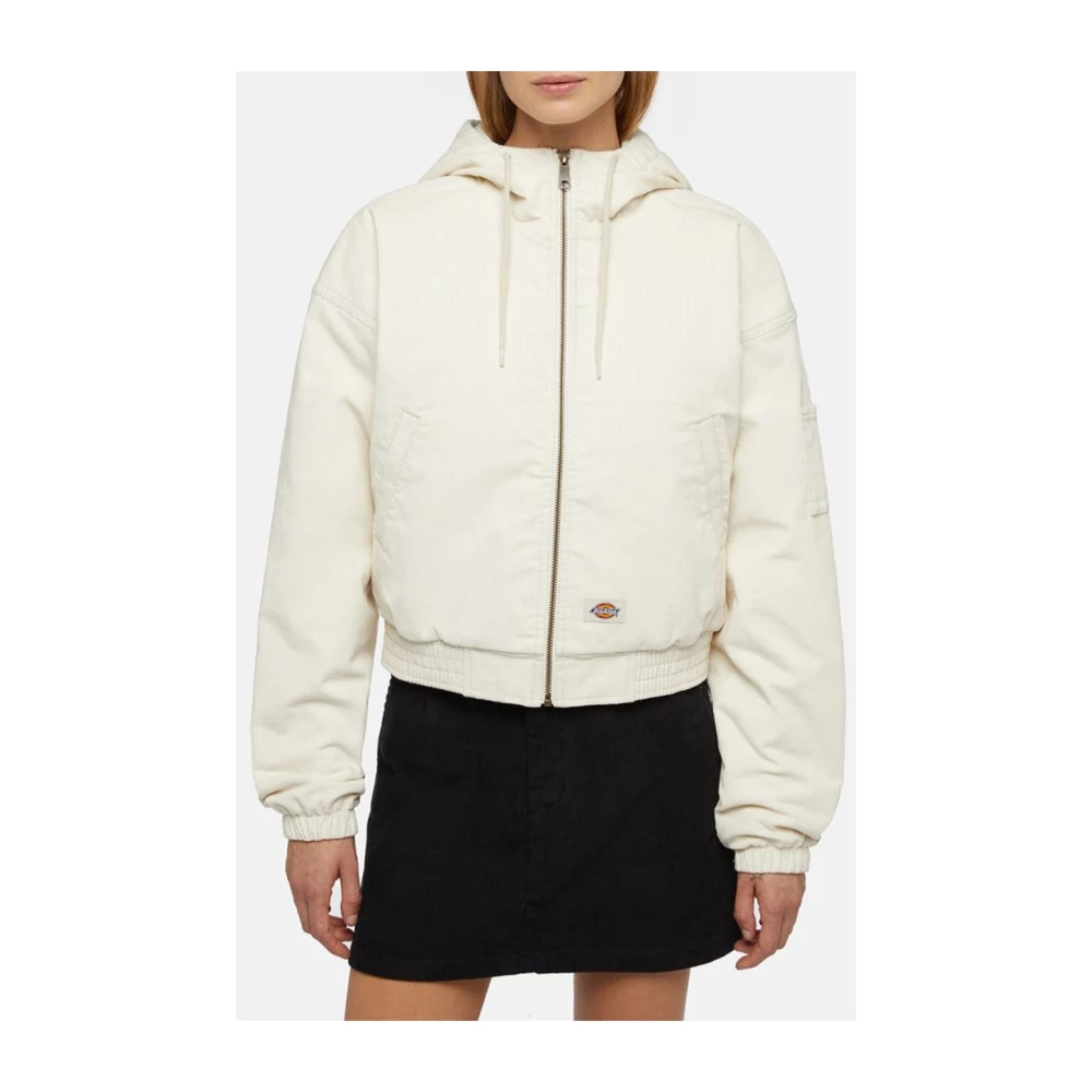 Dickies Corduroy Hooded Coat Beige Dames