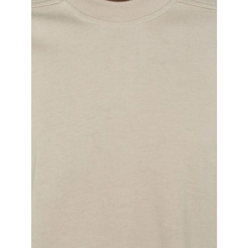 Rick Owens Biologisch Katoen Parel Grijs Jersey T-shirt Beige Heren