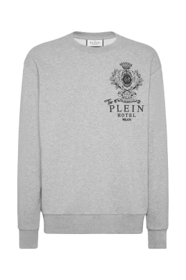 Fleece Rundhalsad Sweatshirt Plein Hotel