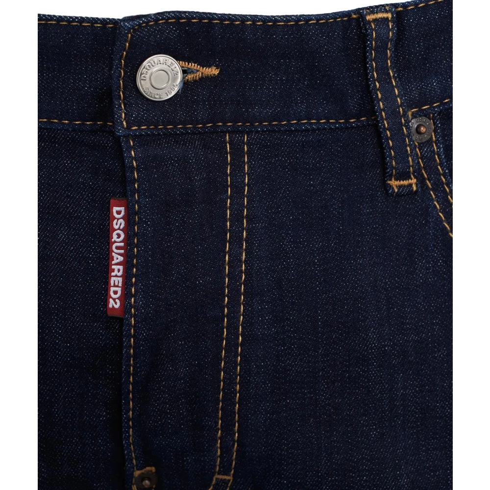 Dsquared2 Logo Jeans met knoopsluiting Blue Heren