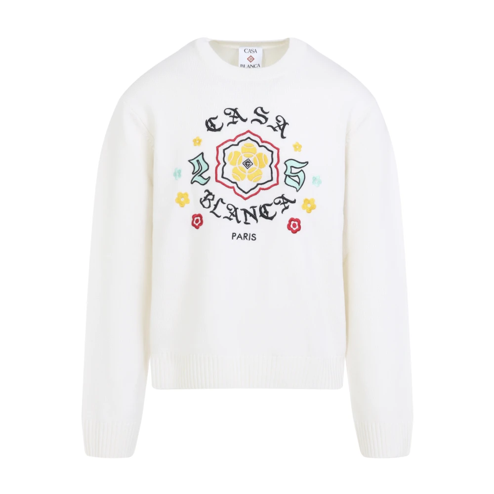 Casablanca Men's White Multicolour Sweater For Stylish Comfort