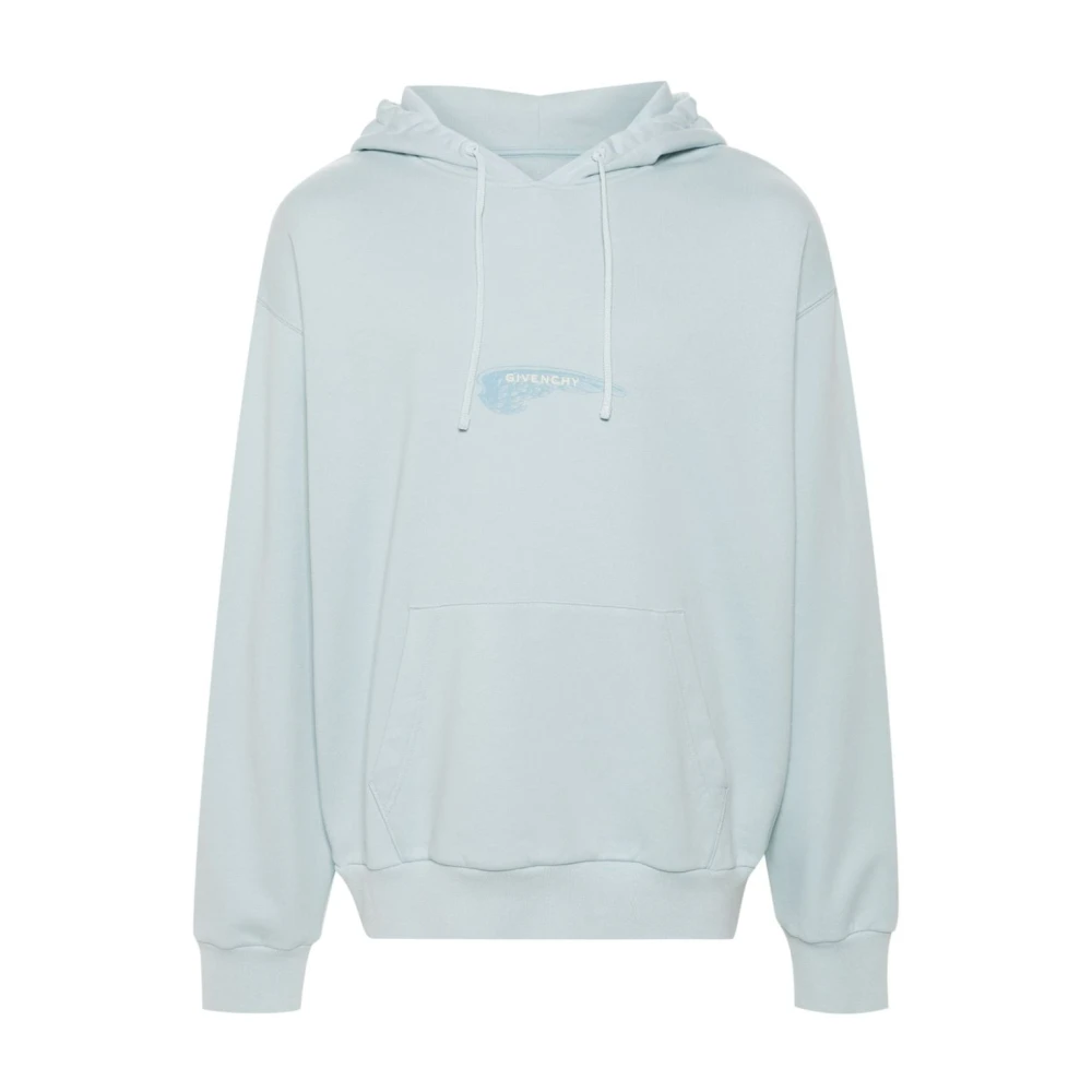 Givenchy Blue Wings Logo Hooded Sweater Blue Heren